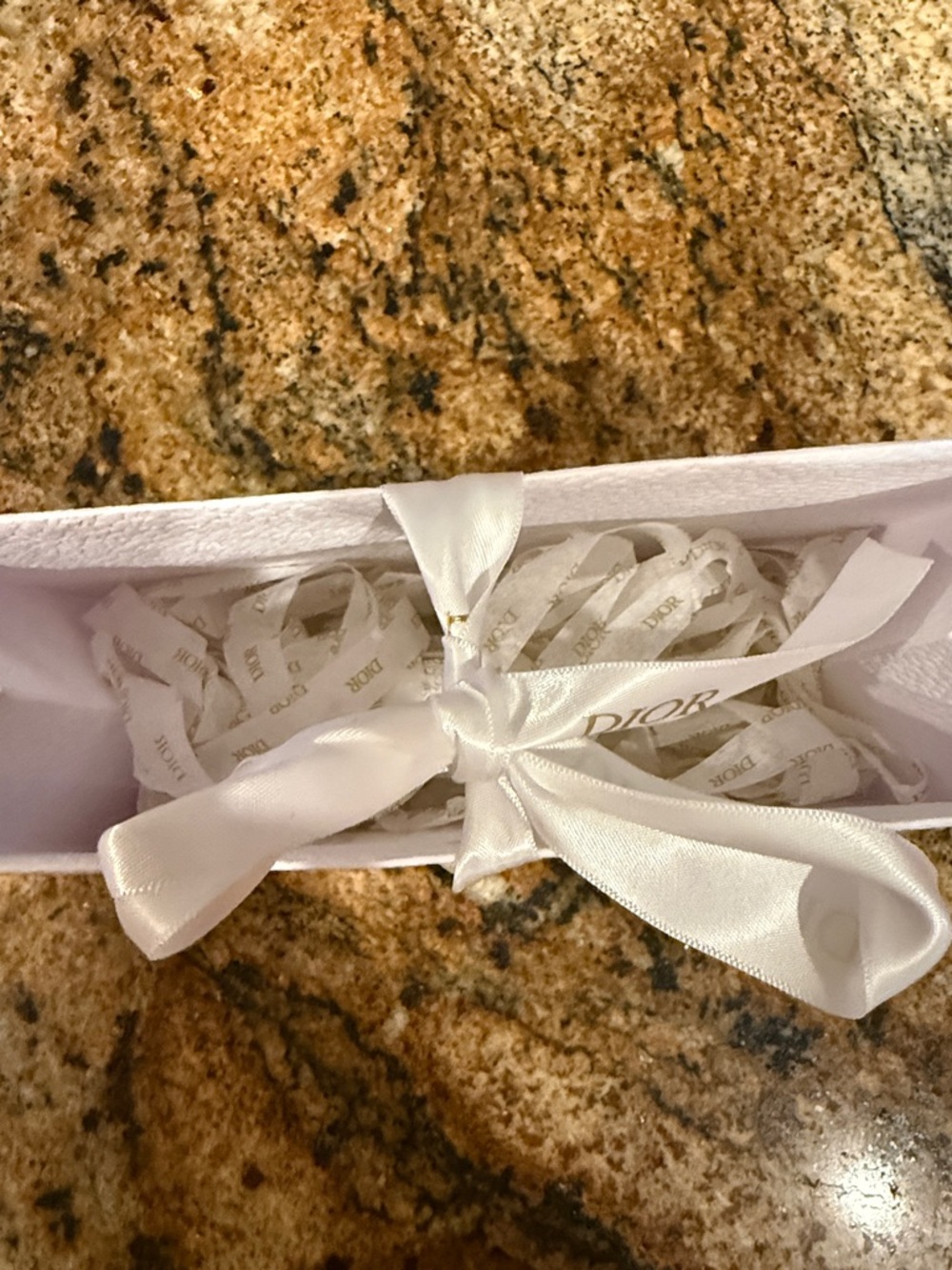 Dior White Gift Bag with Gold Logo and Ribbon - Picture 2 of 3